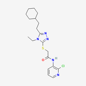 molecular formula C19H26ClN5OS B4644465 N-(2-chloro-3-pyridinyl)-2-{[5-(2-cyclohexylethyl)-4-ethyl-4H-1,2,4-triazol-3-yl]thio}acetamide 