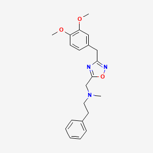 molecular formula C21H25N3O3 B4644469 N-{[3-(3,4-dimethoxybenzyl)-1,2,4-oxadiazol-5-yl]methyl}-N-methyl-2-phenylethanamine 