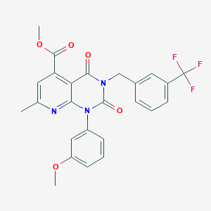 molecular formula C25H20F3N3O5 B4644477 methyl 1-(3-methoxyphenyl)-7-methyl-2,4-dioxo-3-[3-(trifluoromethyl)benzyl]-1,2,3,4-tetrahydropyrido[2,3-d]pyrimidine-5-carboxylate 
