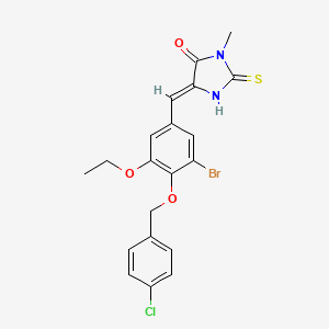 molecular formula C20H18BrClN2O3S B4644509 5-{3-bromo-4-[(4-chlorobenzyl)oxy]-5-ethoxybenzylidene}-3-methyl-2-thioxo-4-imidazolidinone 