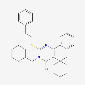 molecular formula C32H38N2OS B4644522 3-(cyclohexylmethyl)-2-[(2-phenylethyl)thio]-3H-spiro[benzo[h]quinazoline-5,1'-cyclohexan]-4(6H)-one 