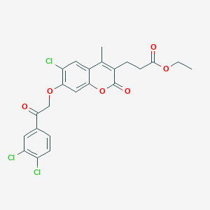 molecular formula C23H19Cl3O6 B4644525 ethyl 3-{6-chloro-7-[2-(3,4-dichlorophenyl)-2-oxoethoxy]-4-methyl-2-oxo-2H-chromen-3-yl}propanoate 
