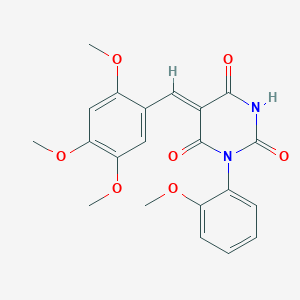 molecular formula C21H20N2O7 B4644533 1-(2-methoxyphenyl)-5-(2,4,5-trimethoxybenzylidene)-2,4,6(1H,3H,5H)-pyrimidinetrione 