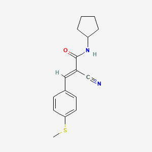 molecular formula C16H18N2OS B4644540 2-cyano-N-cyclopentyl-3-[4-(methylthio)phenyl]acrylamide 