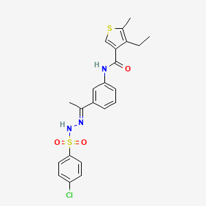 N-(3-{N-[(4-chlorophenyl)sulfonyl]ethanehydrazonoyl}phenyl)-4-ethyl-5-methyl-3-thiophenecarboxamide