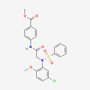 molecular formula C23H21ClN2O6S B4644581 methyl 4-{[N-(5-chloro-2-methoxyphenyl)-N-(phenylsulfonyl)glycyl]amino}benzoate 