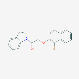 molecular formula C20H16BrNO2 B464460 1-{[(1-Bromo-2-naphthyl)oxy]acetyl}indoline CAS No. 328024-28-8