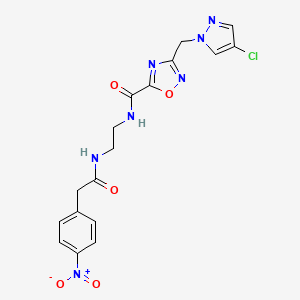 3-[(4-chloro-1H-pyrazol-1-yl)methyl]-N-(2-{[(4-nitrophenyl)acetyl]amino}ethyl)-1,2,4-oxadiazole-5-carboxamide