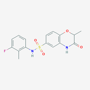 molecular formula C16H15FN2O4S B4644624 N-(3-fluoro-2-methylphenyl)-2-methyl-3-oxo-3,4-dihydro-2H-1,4-benzoxazine-6-sulfonamide 