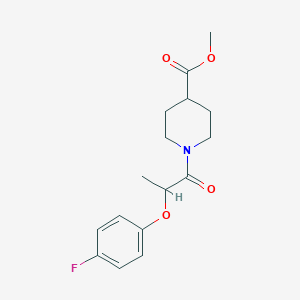 molecular formula C16H20FNO4 B4644638 methyl 1-[2-(4-fluorophenoxy)propanoyl]-4-piperidinecarboxylate 