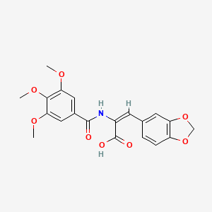 molecular formula C20H19NO8 B4644643 3-(1,3-benzodioxol-5-yl)-2-[(3,4,5-trimethoxybenzoyl)amino]acrylic acid 