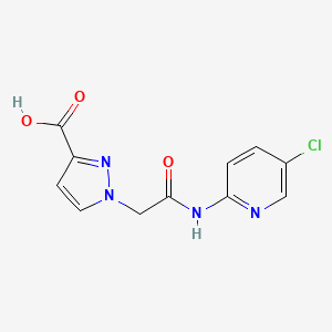 molecular formula C11H9ClN4O3 B4644687 1-{2-[(5-chloro-2-pyridinyl)amino]-2-oxoethyl}-1H-pyrazole-3-carboxylic acid 