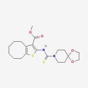 methyl 2-[(1,4-dioxa-8-azaspiro[4.5]dec-8-ylcarbonothioyl)amino]-4,5,6,7,8,9-hexahydrocycloocta[b]thiophene-3-carboxylate