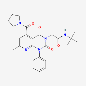 N-(tert-butyl)-2-[7-methyl-2,4-dioxo-1-phenyl-5-(1-pyrrolidinylcarbonyl)-1,4-dihydropyrido[2,3-d]pyrimidin-3(2H)-yl]acetamide