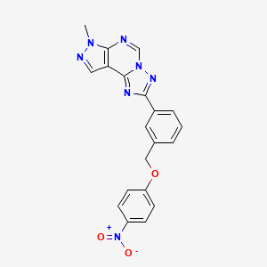 molecular formula C20H15N7O3 B4644721 7-methyl-2-{3-[(4-nitrophenoxy)methyl]phenyl}-7H-pyrazolo[4,3-e][1,2,4]triazolo[1,5-c]pyrimidine 