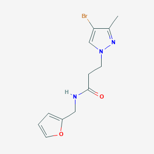 molecular formula C12H14BrN3O2 B4644731 3-(4-bromo-3-methyl-1H-pyrazol-1-yl)-N-(2-furylmethyl)propanamide 