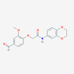 molecular formula C18H17NO6 B4644753 N-(2,3-dihydro-1,4-benzodioxin-6-yl)-2-(4-formyl-2-methoxyphenoxy)acetamide 