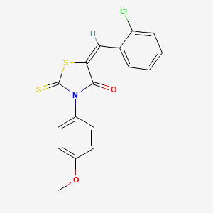 molecular formula C17H12ClNO2S2 B4644761 5-(2-chlorobenzylidene)-3-(4-methoxyphenyl)-2-thioxo-1,3-thiazolidin-4-one 