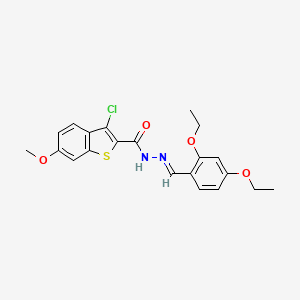 molecular formula C21H21ClN2O4S B4644765 3-chloro-N'-(2,4-diethoxybenzylidene)-6-methoxy-1-benzothiophene-2-carbohydrazide 