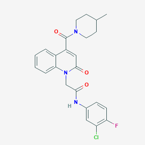 molecular formula C24H23ClFN3O3 B4644784 N-(3-chloro-4-fluorophenyl)-2-[4-[(4-methyl-1-piperidinyl)carbonyl]-2-oxo-1(2H)-quinolinyl]acetamide 