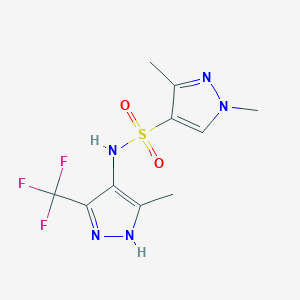 molecular formula C10H12F3N5O2S B4644810 1,3-dimethyl-N-[5-methyl-3-(trifluoromethyl)-1H-pyrazol-4-yl]-1H-pyrazole-4-sulfonamide 