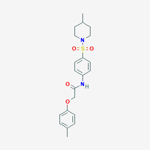 molecular formula C21H26N2O4S B464482 2-(4-methylphenoxy)-N-{4-[(4-methyl-1-piperidinyl)sulfonyl]phenyl}acetamide CAS No. 328027-10-7