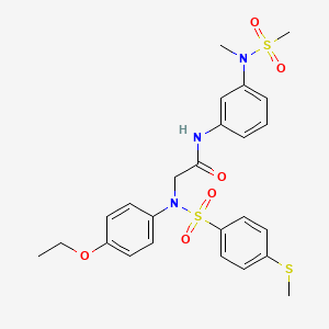 molecular formula C25H29N3O6S3 B4644823 N~2~-(4-ethoxyphenyl)-N~1~-{3-[methyl(methylsulfonyl)amino]phenyl}-N~2~-{[4-(methylthio)phenyl]sulfonyl}glycinamide 