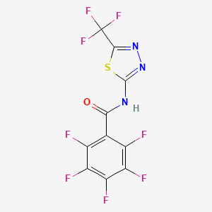 molecular formula C10HF8N3OS B4644829 2,3,4,5,6-pentafluoro-N-[5-(trifluoromethyl)-1,3,4-thiadiazol-2-yl]benzamide 