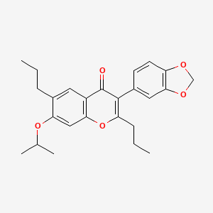 molecular formula C25H28O5 B4644841 3-(1,3-benzodioxol-5-yl)-7-isopropoxy-2,6-dipropyl-4H-chromen-4-one 