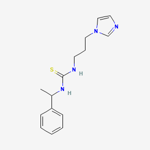 molecular formula C15H20N4S B4644843 N-[3-(1H-imidazol-1-yl)propyl]-N'-(1-phenylethyl)thiourea 