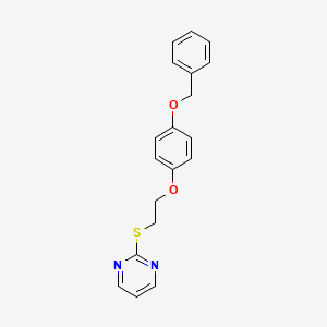 molecular formula C19H18N2O2S B4644849 2-({2-[4-(benzyloxy)phenoxy]ethyl}thio)pyrimidine 