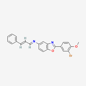 2-(3-bromo-4-methoxyphenyl)-N-(3-phenyl-2-propen-1-ylidene)-1,3-benzoxazol-5-amine