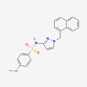 molecular formula C21H19N3O3S B4644903 4-methoxy-N-[1-(1-naphthylmethyl)-1H-pyrazol-3-yl]benzenesulfonamide 