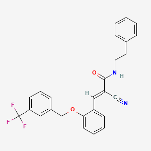 molecular formula C26H21F3N2O2 B4644909 2-cyano-N-(2-phenylethyl)-3-(2-{[3-(trifluoromethyl)benzyl]oxy}phenyl)acrylamide 