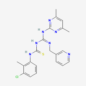 N-(3-chloro-2-methylphenyl)-N'-{[(4,6-dimethyl-2-pyrimidinyl)amino][(3-pyridinylmethyl)amino]methylene}thiourea