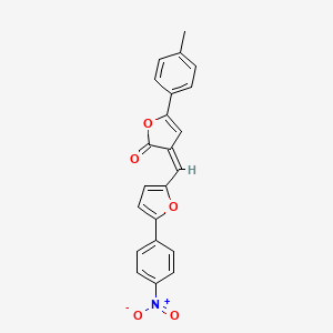 molecular formula C22H15NO5 B4644954 5-(4-methylphenyl)-3-{[5-(4-nitrophenyl)-2-furyl]methylene}-2(3H)-furanone 