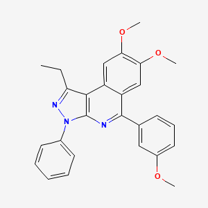 molecular formula C27H25N3O3 B4644959 1-ethyl-7,8-dimethoxy-5-(3-methoxyphenyl)-3-phenyl-3H-pyrazolo[3,4-c]isoquinoline 