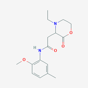 molecular formula C16H22N2O4 B4644971 2-(4-ethyl-2-oxo-3-morpholinyl)-N-(2-methoxy-5-methylphenyl)acetamide 