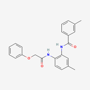 molecular formula C23H22N2O3 B4644972 3-methyl-N-{5-methyl-2-[(phenoxyacetyl)amino]phenyl}benzamide 