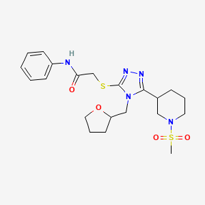 2-{[5-[1-(methylsulfonyl)-3-piperidinyl]-4-(tetrahydro-2-furanylmethyl)-4H-1,2,4-triazol-3-yl]thio}-N-phenylacetamide