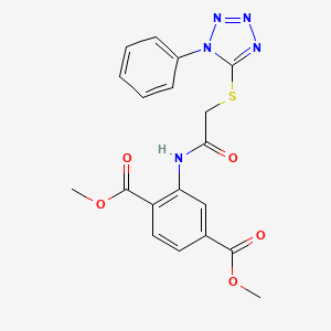 molecular formula C19H17N5O5S B4645030 dimethyl 2-({[(1-phenyl-1H-tetrazol-5-yl)thio]acetyl}amino)terephthalate 