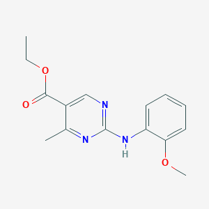 molecular formula C15H17N3O3 B4645070 ethyl 2-[(2-methoxyphenyl)amino]-4-methyl-5-pyrimidinecarboxylate 