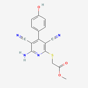 methyl {[6-amino-3,5-dicyano-4-(4-hydroxyphenyl)-2-pyridinyl]thio}acetate