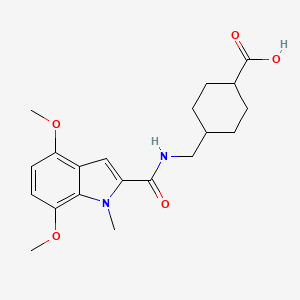 molecular formula C20H26N2O5 B4645089 4-({[(4,7-dimethoxy-1-methyl-1H-indol-2-yl)carbonyl]amino}methyl)cyclohexanecarboxylic acid 