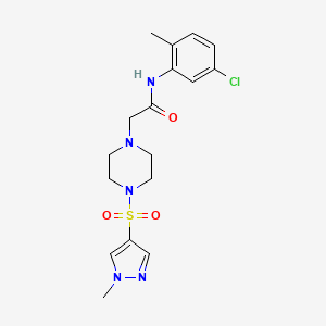 molecular formula C17H22ClN5O3S B4645109 N-(5-chloro-2-methylphenyl)-2-{4-[(1-methyl-1H-pyrazol-4-yl)sulfonyl]-1-piperazinyl}acetamide 