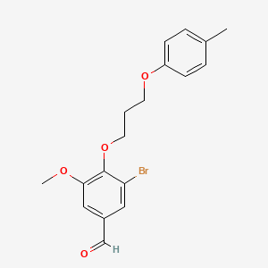 molecular formula C18H19BrO4 B4645115 3-bromo-5-methoxy-4-[3-(4-methylphenoxy)propoxy]benzaldehyde 
