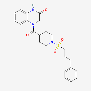 molecular formula C23H27N3O4S B4645123 4-({1-[(3-phenylpropyl)sulfonyl]-4-piperidinyl}carbonyl)-3,4-dihydro-2(1H)-quinoxalinone 