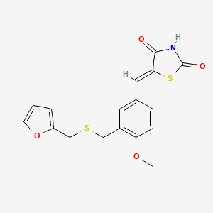 molecular formula C17H15NO4S2 B4645139 5-(3-{[(2-furylmethyl)thio]methyl}-4-methoxybenzylidene)-1,3-thiazolidine-2,4-dione 