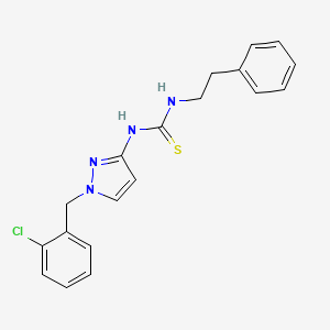 molecular formula C19H19ClN4S B4645140 N-[1-(2-chlorobenzyl)-1H-pyrazol-3-yl]-N'-(2-phenylethyl)thiourea 