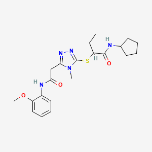 N-cyclopentyl-2-[(5-{2-[(2-methoxyphenyl)amino]-2-oxoethyl}-4-methyl-4H-1,2,4-triazol-3-yl)thio]butanamide